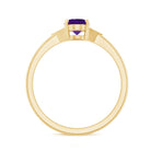Natural 1 Carat Amethyst Oval Engagement Ring with Diamond Trio AAA - Rosec Jewels