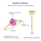 1 Carat Pink Tourmaline Oval Engagement Ring with Diamond AAA - Rosec Jewels