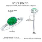 Rosec Jewels-Natural Oval Shape Emerald East West Engagement Ring with Diamond