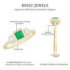 Princess Cut Emerald Classic Vintage Engagement Ring Diamond AAA - Rosec Jewels