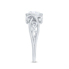 Rosec Jewels-Vintage Style Cushion Moissanite Solitaire Ring in Bezel Setting