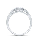 Rosec Jewels-Vintage Style Cushion Moissanite Solitaire Ring in Bezel Setting