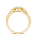 Rosec Jewels-Vintage Style Cushion Moissanite Solitaire Ring in Bezel Setting