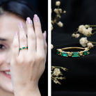 Rosec Jewels-Baguette Cut Lab Created Emerald Eternity Wedding Band