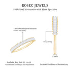 Certified Baguette Moissanite Half Eternity Band Ring D-VS1 - Rosec Jewels