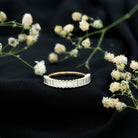 Certified Baguette Moissanite Half Eternity Band Ring D-VS1 - Rosec Jewels