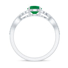 Nature Inspired Emerald Engagement Ring with Natural Diamond AAA - Rosec Jewels