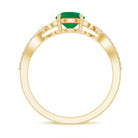 Nature Inspired Emerald Engagement Ring with Natural Diamond AAA - Rosec Jewels