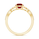 Nature Inspired Lab Created Ruby Engagement Ring with Diamonds AAAA - Rosec Jewels