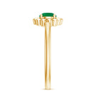 Certified Natural Emerald Flower Promise Ring with Certificate AAA - Rosec Jewels