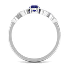 Minimalist Blue Sapphire and Diamond Infinity Promise Ring AAA - Rosec Jewels