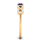 Minimalist Blue Sapphire and Diamond Infinity Promise Ring AAA - Rosec Jewels