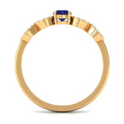 Minimalist Blue Sapphire and Diamond Infinity Promise Ring AAA - Rosec Jewels