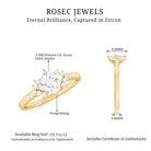 Simple Princess Cut Zircon Solitaire Promise Ring in Gold Zircon - ( AAAA ) - Quality - Rosec Jewels