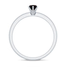 5MM Round Black Opal Solitaire Promise Ring AAA - Rosec Jewels