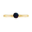 5MM Round Black Opal Solitaire Promise Ring AAA - Rosec Jewels