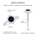 0.8 Carat Black Opal Vintage Engagement Ring with Diamond Accent AAA - Rosec Jewels