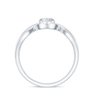 Lab Grown Diamond Heart Promise Ring in Crossover Shank Lab - ( EF-VS ) - Rosec Jewels