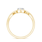 Lab Grown Diamond Heart Promise Ring in Crossover Shank Lab - ( EF-VS ) - Rosec Jewels