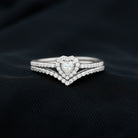 Heart Shape Lab Grown Diamond Bridal Ring Set Lab Grown Diamond - ( EF-VS ) - Color and Clarity - Rosec Jewels