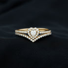 Heart Shape Lab Grown Diamond Bridal Ring Set Lab Grown Diamond - ( EF-VS ) - Color and Clarity - Rosec Jewels