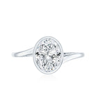 Oval Shape Lab Grown Diamond Solitaire Bypass Ring Lab - ( EF-VS ) - Rosec Jewels