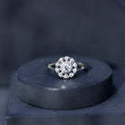 Lab Grown Diamond Nature Inspired Flower Engagement Ring Lab - ( EF-VS ) - Rosec Jewels