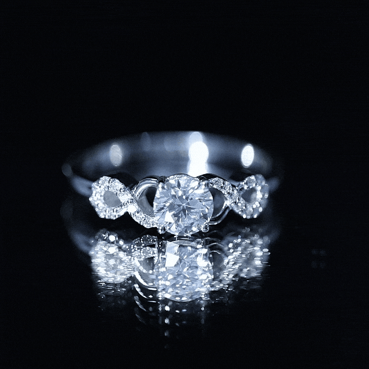 Lab Grown Diamond Criss Cross Promise Ring Lab - ( EF-VS ) - Rosec Jewels