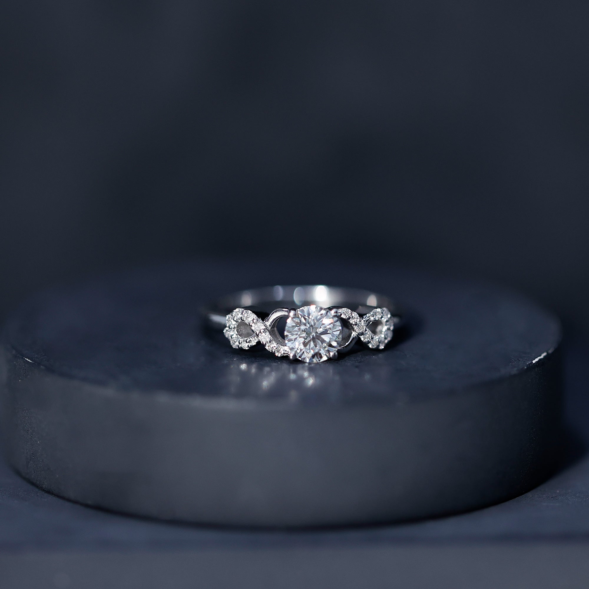 Lab Grown Diamond Criss Cross Promise Ring Lab - ( EF-VS ) - Rosec Jewels