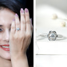 Nature Inspired Floral Engagement Ring with Lab Grown Diamond Lab - ( EF-VS ) - Rosec Jewels