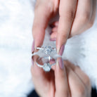 Nature Inspired Floral Engagement Ring with Lab Grown Diamond Lab - ( EF-VS ) - Rosec Jewels