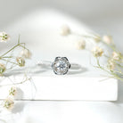 Nature Inspired Floral Engagement Ring with Lab Grown Diamond Lab - ( EF-VS ) - Rosec Jewels