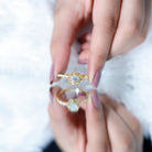 Nature Inspired Floral Engagement Ring with Lab Grown Diamond Lab - ( EF-VS ) - Rosec Jewels