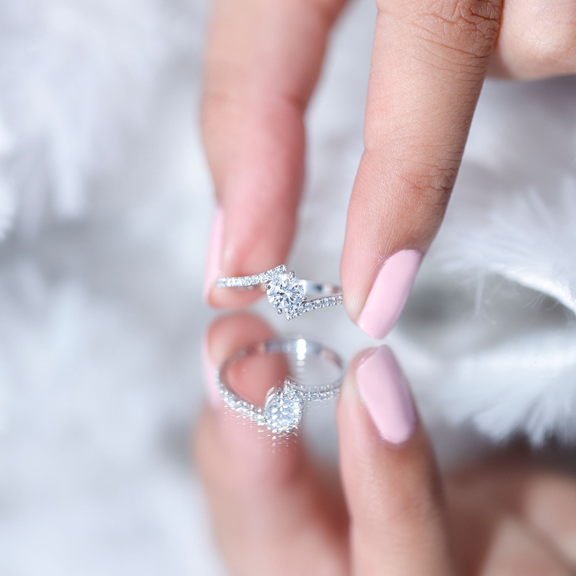 Lab Grown Diamond Solitaire Promise Engagement Ring Lab - ( EF-VS ) - Rosec Jewels