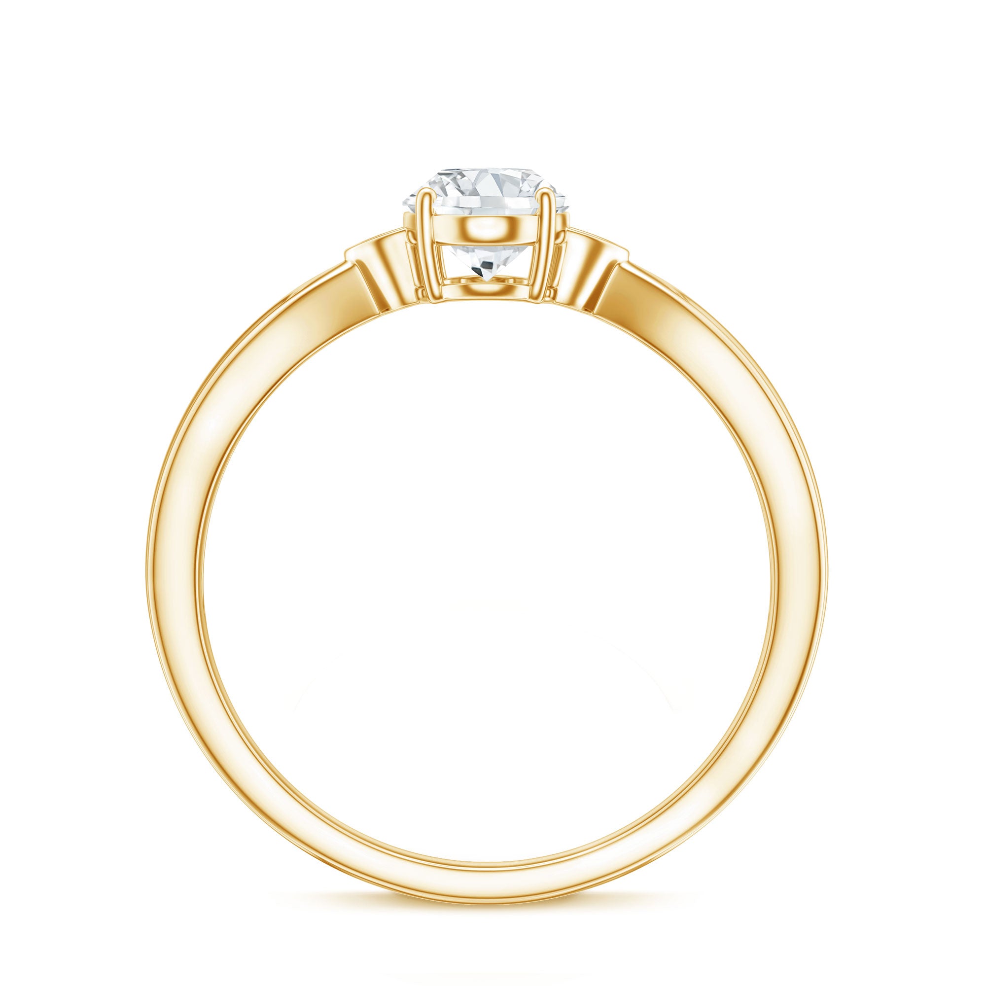 Oval Lab Grown Diamond Simple Solitaire Ring Lab - ( EF-VS ) - Rosec Jewels