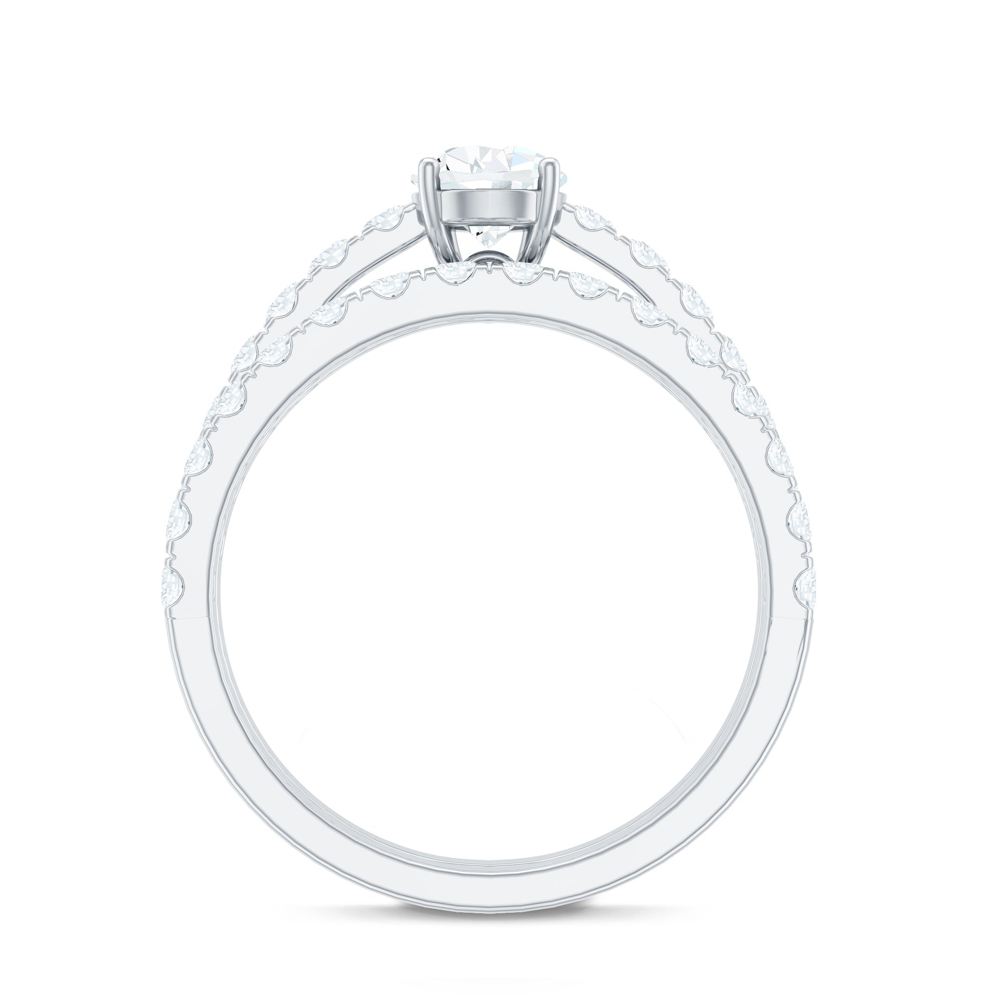Minimal Pear Shape Lab Grown Diamond Wedding Ring Set Lab - ( EF-VS ) - Rosec Jewels