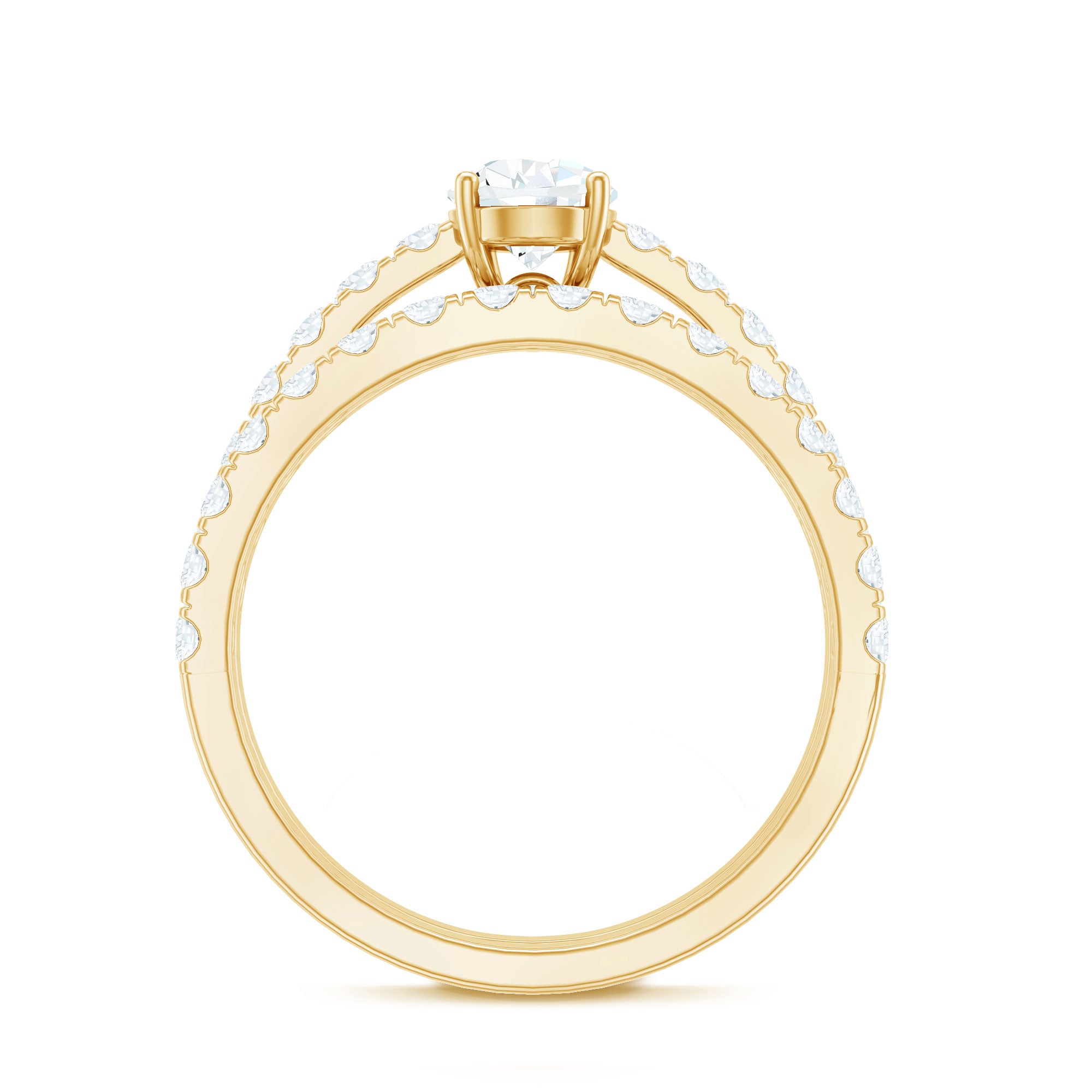 Minimal Pear Shape Lab Grown Diamond Wedding Ring Set Lab - ( EF-VS ) - Rosec Jewels
