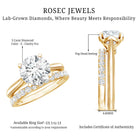 Rosec Jewels-IGI Documented 3 Carat Lab Grown Diamond Solitaire Bridal Ring Set