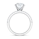 Round Shaped 3 Carat Lab Grown Diamond Solitaire Bridal Ring Set with IGI Certificate Lab - ( E-VS1 ) - Rosec Jewels