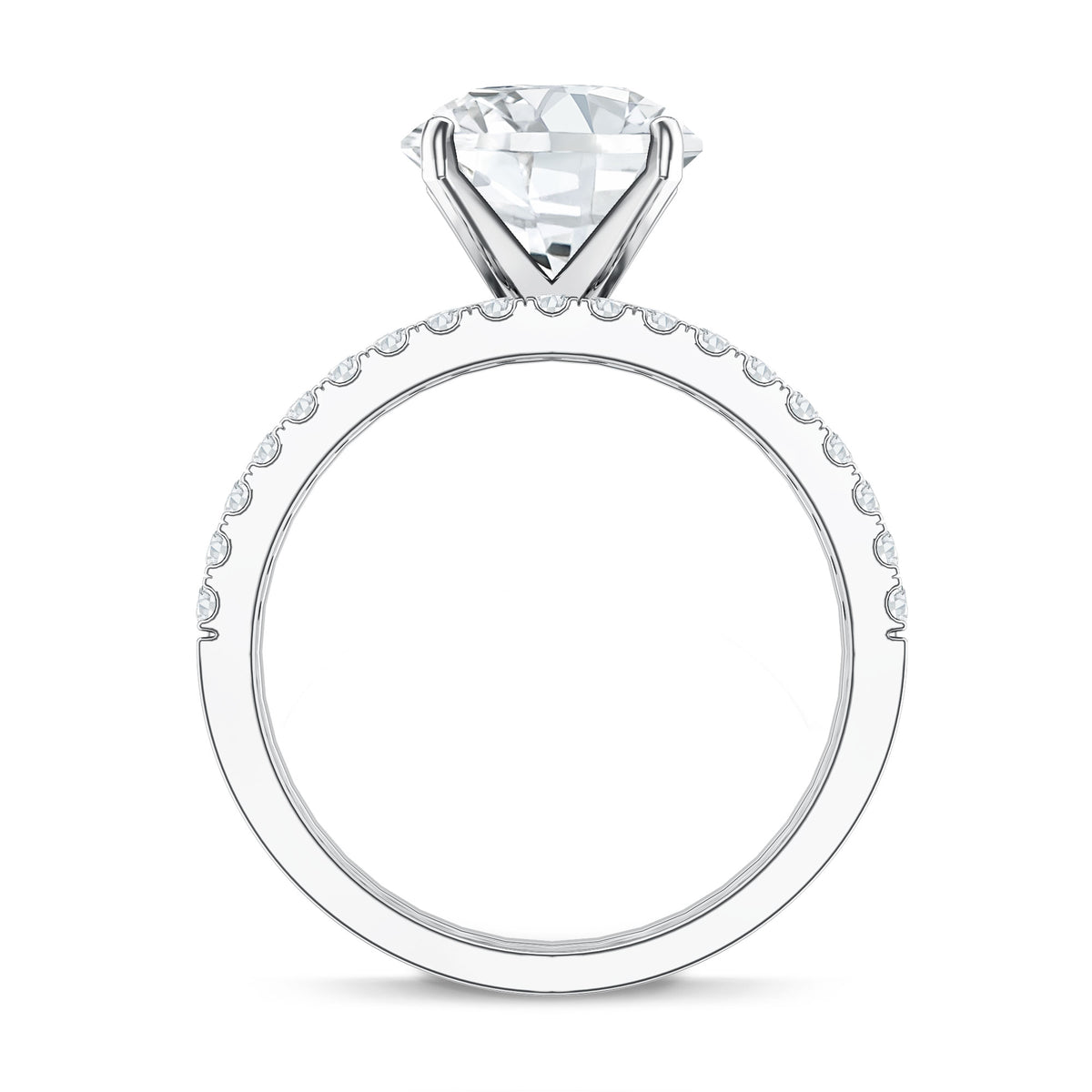 Round Shaped 3 Carat Lab Grown Diamond Solitaire Bridal Ring Set with IGI Certificate Lab - ( E-VS1 ) - Rosec Jewels