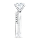 Round Shaped 3 Carat Lab Grown Diamond Solitaire Bridal Ring Set with IGI Certificate Lab - ( E-VS1 ) - Rosec Jewels