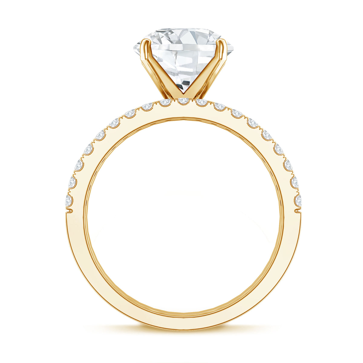 Round Shaped 3 Carat Lab Grown Diamond Solitaire Bridal Ring Set with IGI Certificate Lab - ( E-VS1 ) - Rosec Jewels