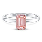 Rosec Jewels-2 Carat Lab Grown Pink Diamond Emerald Cut Solitaire Engagement Ring IGI Certified