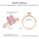 IGI Certified 2 Carat Lab Grown Pink Diamond Emerald Cut Engagement Ring Fancy Pink - VS1 - Rosec Jewels