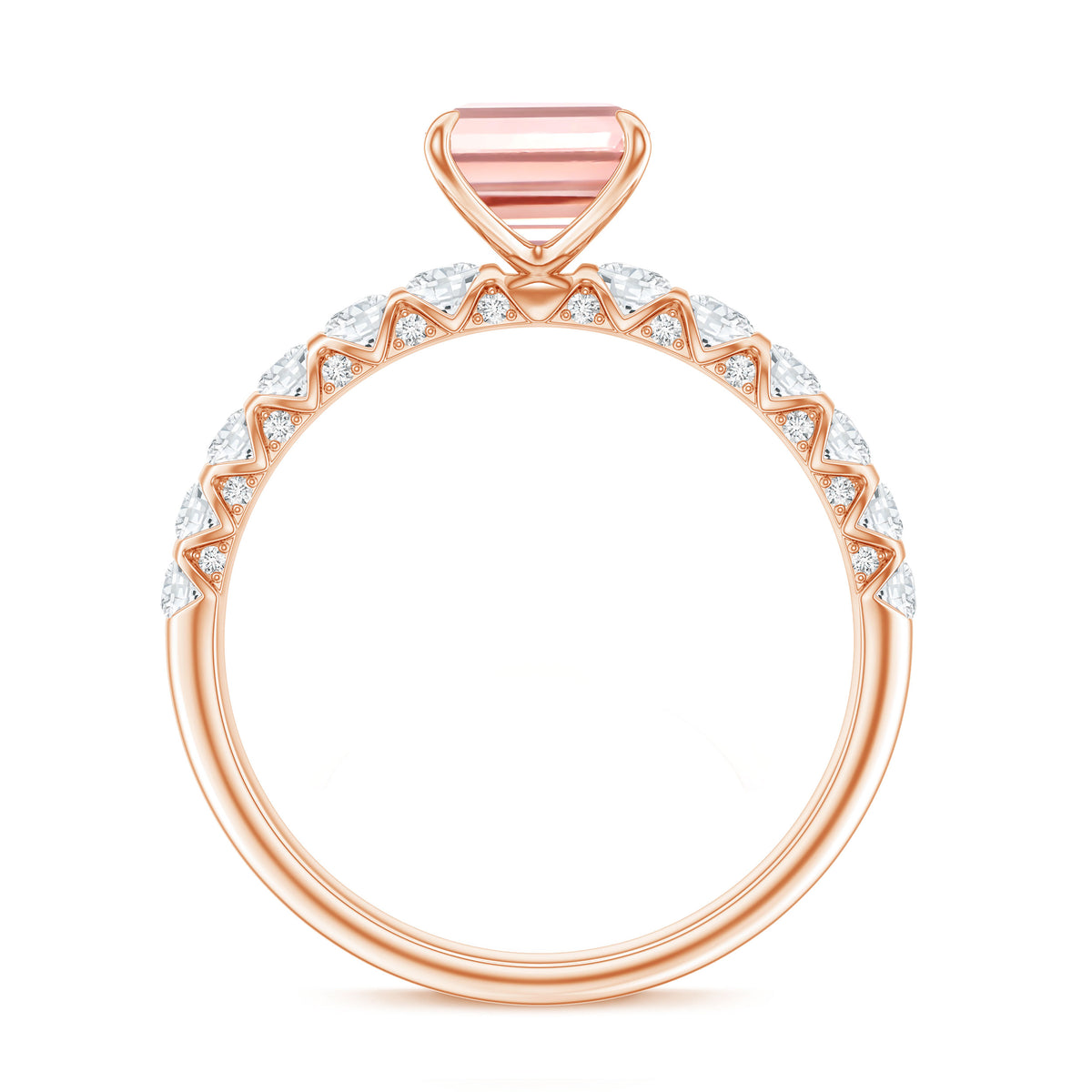 IGI Certified 2 Carat Lab Grown Pink Diamond Emerald Cut Engagement Ring Fancy Pink - VS1 - Rosec Jewels