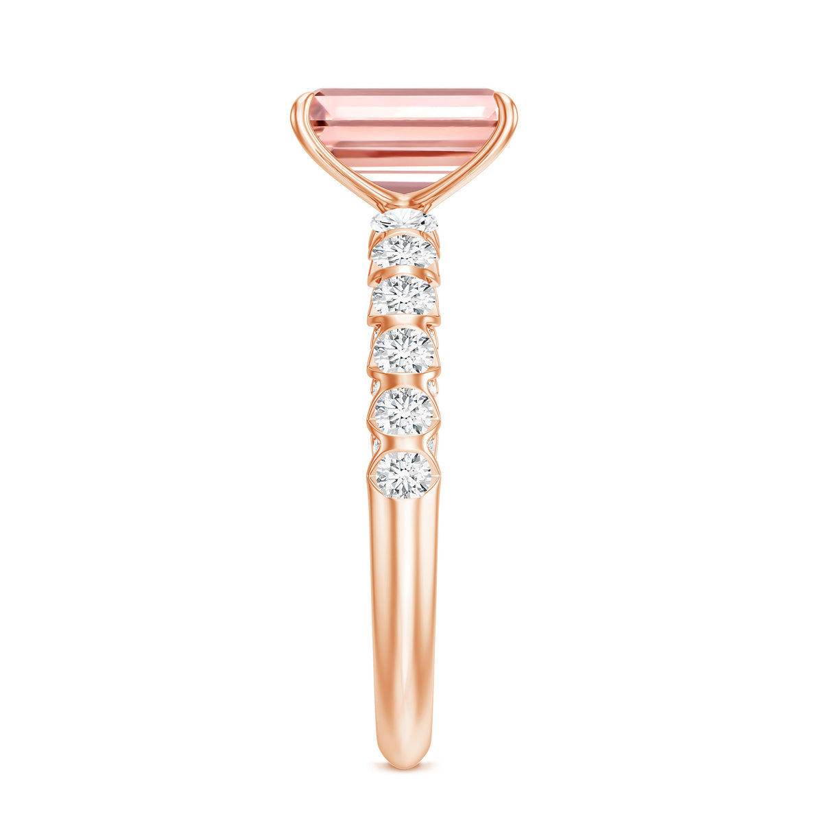 IGI Certified 2 Carat Lab Grown Pink Diamond Emerald Cut Engagement Ring Fancy Pink - VS1 - Rosec Jewels
