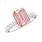 IGI Certified 2 Carat Lab Grown Pink Diamond Emerald Cut Engagement Ring Fancy Pink - VS1 - Rosec Jewels
