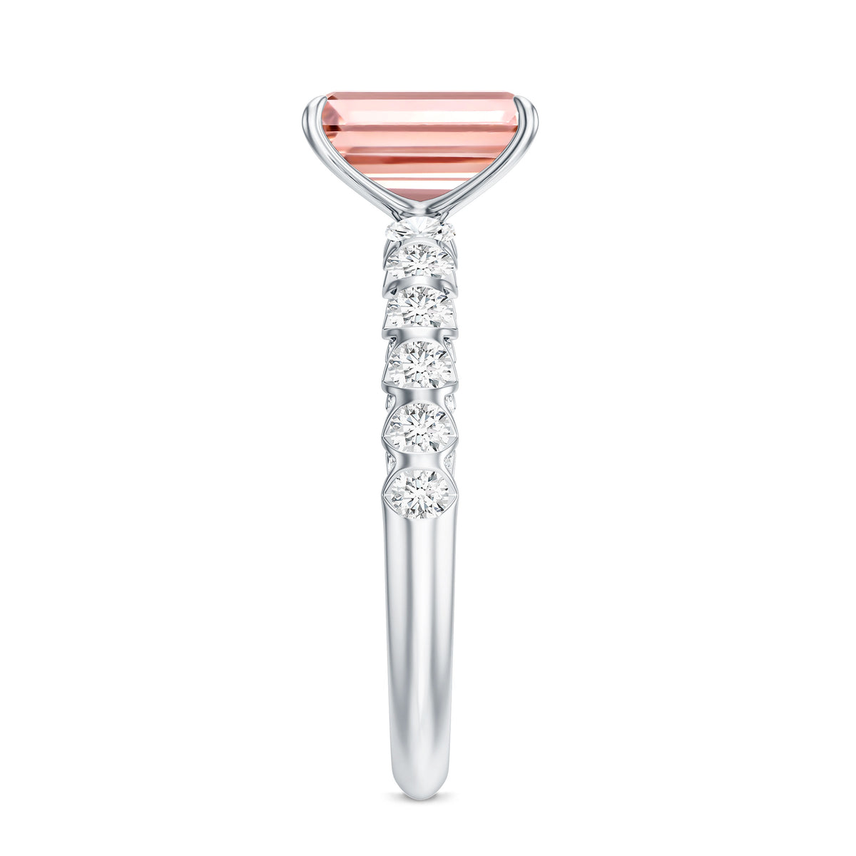 IGI Certified 2 Carat Lab Grown Pink Diamond Emerald Cut Engagement Ring Fancy Pink - VS1 - Rosec Jewels