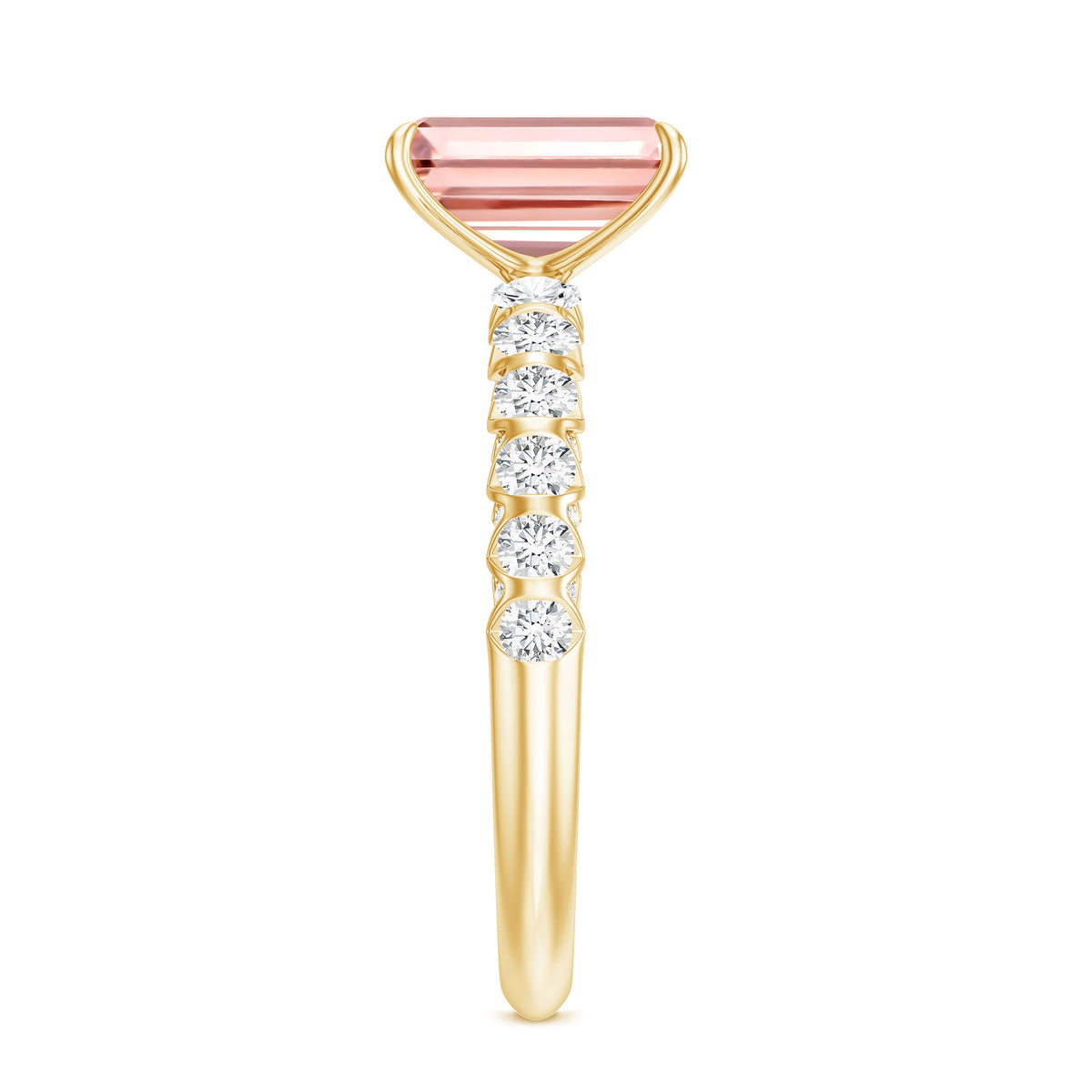 IGI Certified 2 Carat Lab Grown Pink Diamond Emerald Cut Engagement Ring Fancy Pink - VS1 - Rosec Jewels