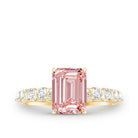IGI Certified 2 Carat Lab Grown Pink Diamond Emerald Cut Engagement Ring Fancy Pink - VS1 - Rosec Jewels